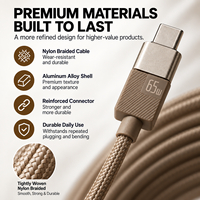Kabel Pengisian Daya Magnetik 4 in 1 Premium 65W dengan Jalinan Nilon, Aksesoris Ponsel Grosir
