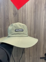 Topi Boonie Hijau Lebar dengan Tali Pengaman, Topi Safari untuk Memancing, Berburu, dan Aktivitas Luar Ruangan