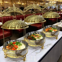 Fournitures de traiteur de luxe pour hôtel, mariage, 4,5 L, 8L, chauffe-plats pour buffet, chauffe-plats, chauffe-plats en or pour traiteur