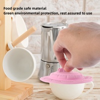 Couvercles de tasse en silicone anti-poussière joint hermétique couvercle de tasse réutilisable en silicone pour boisson eau couvercle de tasse avec porte-cuillère