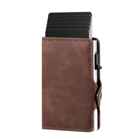 Dompet Kartu Kustom Serat Karbon Asli RFID Ultra Metal Desain 2026, Tempat Kartu Kredit Aluminium Minimalis dengan Penjepit Uang Logam