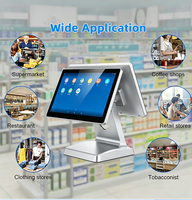 EDOO ED60 Sistema POS Táctil Todo en Uno de 15.6 Pulgadas con Pantalla Dual, Pantalla Táctil Capacitiva con Windows, Caja Registradora para Restaurante