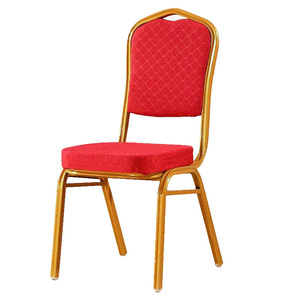 เก้าอี้นายพลหุ้มเบาะสีแดงโครงโลหะสำหรับโรงแรมร้านอาหาร - Product Image 4