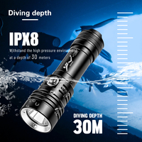 Lampe de plongée Asafee D700 IP68 étanche, 1500 lumens, LED XHP70 rechargeable, plongée sous-marine 30 m, torche de plongée