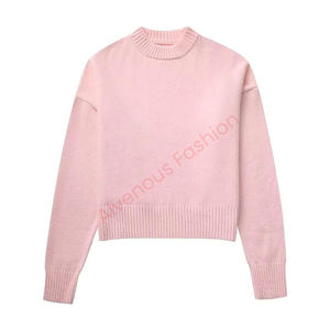 Pull d'hiver pour femme 100% coton doux, confortable, chaud et confortable, anti-rétrécissement et respirant, style décontracté - Product Image 1