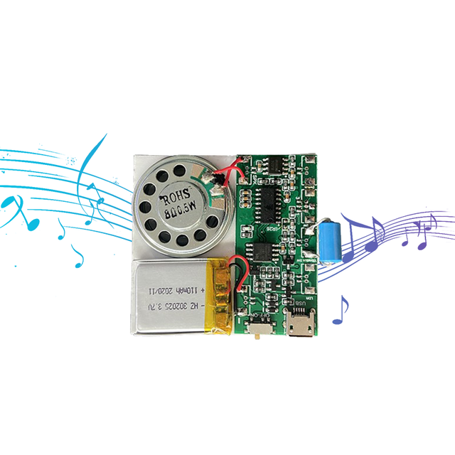 Factory Directly Vibration Activated Light Sensor MP3 Music IC PCB USB Downloadable Sound Module JR JR1650-ZD for Greeting Cards