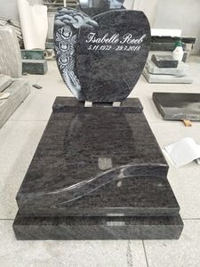 Wiscount-lápida de granito blanco y negro con base y cubierta, diseño moderno, lápida, pierre tombbale - Product Image 5