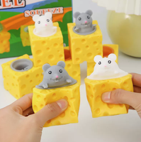 Jouet anti-stress en mousse PU à logo personnalisé, souris en forme de fromage, à récupération lente, pour cadeau promotionnel