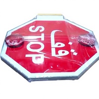 Panneau Stop Octogonal Réfléchissant Haute Visibilité, Bilingue Arabe-Anglais, Signalisation Routière d'Avertissement, 16 Pouces, Blanc et Rouge, Certifié CE