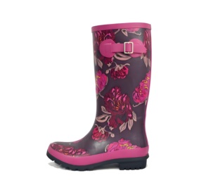 Botas de Lluvia de Goma Casuales para Jardín, Impermeables, para Mujer, con Estampado y Hebilla Lateral - Product Image 3