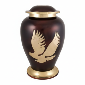 Recién llegado, pájaro bellamente grabado, va a casa, urna de cremación hecha a mano grabada de calidad Premium para cenizas de adultos - Product Image 1