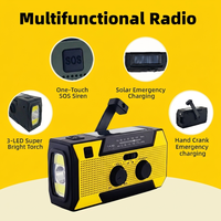 Radio de Emergencia Solar con Lámpara de Lectura, 4 Modos de Energía y Puerto Tipo-C de 5000mAh, Plástico ABS para Kit de Supervivencia y Camping