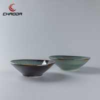 6/8/9 Zoll reaktive Glasur Farbe Salatschüssel klassisches Design Ramen Nudelschale Suppe Keramik Schüssel Geschirr Set für den heimgebrauch