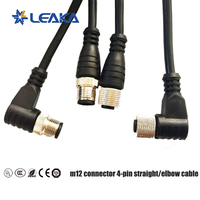 Connecteur de câble M12 aviation blindé et non blindé, moulé, à 4/5/8 broches, droit et coudé, mâle et femelle, pour vente en gros