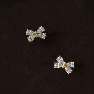 Pendientes de Mariposa Suizos con Cristales Chapados en Oro, Corte Marquesa, Joyería de Moda para Mujer, Regalo - Product Image 5