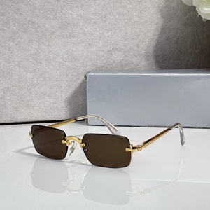 Premium Vintage Frameless Square Sunglasses Gradient Lens Men Luxury Fashion Shades Outdoor Driving UV Protection <b>Eyewear</b> - Product Image 3