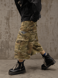 Pantalones Cortos Cargo Camuflados Estilo Vintage Lavado HG, con Logotipo Personalizado, para Hombre, Corte Holgado, Pierna Ancha, Estilo Táctico - Product Image 1