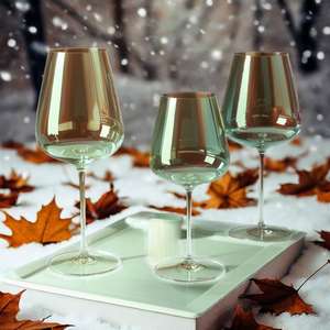 Тонкие хрустальные бокалы для вина красный Шелковый стебель с черной основой элегантные бокалы для вина тонкие бокалы - Product Image 6