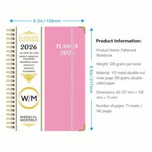 2026 Custom <b>Weekly</b> Planner Notebook with Hard Cover Spiral Bound Design Your Planner - Product Image 2