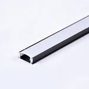 Perfiles de aluminio negro delgado para tiras de luces led, disipador de calor en forma de u, perfil de luz Led personalizado, 6063, gran oferta