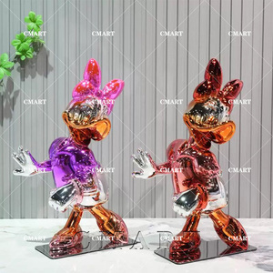 Scultura all'ingrosso di <span class=keywords><strong>Paperino</strong></span> cromata <span class=keywords><strong>e</strong></span> colorata, statua di <span class=keywords><strong>Paperina</strong></span> dei cartoni animati, scultura Pop Art di <span class=keywords><strong>Paperina</strong></span> <span class=keywords><strong>e</strong></span> <span class=keywords><strong>Paperino</strong></span> in stile caramella - Product Image 1