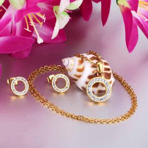 Precious Shiny Carving Circle Zircon Earrings Necklace <b>Jewelry</b> <b>Set</b> Fashion 18k Gold Plated Female <b>Jewelry</b> <b>for</b> <b>Wedding</b> <b>Bride</b> - Product Image 3