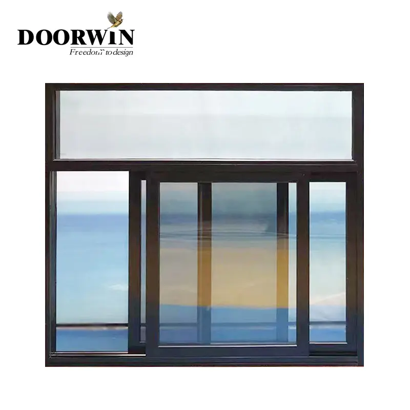 Doorwin Cheap Price Aluminum Window Aluminum Profile Sliding Windows Double Glazed 3 Tracks Sliding Window