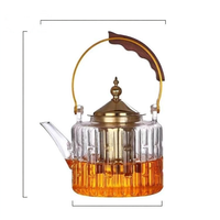 Nouvelle théière professionnelle en verre transparent pour infusion de thé, avec joint en bambou, compatible four électrique en argile