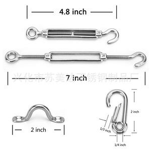 Stainless Steel <b>Wire</b> Rope Cable Fence Kit With Turnbuckle And Clamp For <b>Wall</b> Mount Adjustable Garden Use - Product Image 3