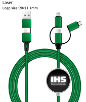 Nouveau produit 2026 Câble de données USB Type-C vers Micro USB LED 5 en 1 Type C 3A Charge rapide Câble de données 3A 60W LED pour ordinateur