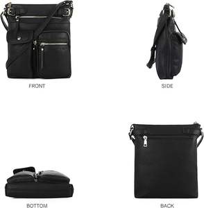 Borsa a tracolla impermeabile in morbida pelle con chiusura a cerniera a due cinghie - Product Image 2