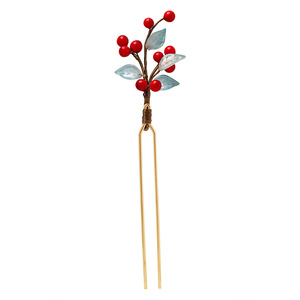 Baies rouges, fruits porte-bonheur, fruits simulés, épingles à cheveux Hanfu, style ancien, nouvelles épingles à cheveux de style chinois, style traditionnel chinois - Product Image 5