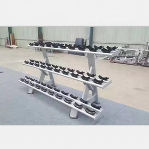 Suministro directo de fábrica, Venta caliente, equipo de gimnasio comercial, equipo de <span class=keywords><strong>Fitness</strong></span>, estante con mancuernas de 2 niveles, uso en centro de gimnasio - Product Image 2
