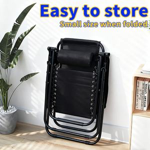 折りたたみ式屋外テラスラウンジチェア枕付き特大無重力椅子 - Product Image 4