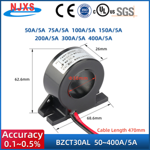 Precision 0.1 <strong>Class</strong> Current Transformer AC Nanocrystalline Core <strong>CT</strong> Supplier 50A 75A 100A 150A 200A 250A 300A 5A BZCT30AL Sensor - Product Image 3