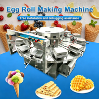 Machine automatique de production de gaufrettes, de biscuits, de rouleaux d'œufs et de cornets de crème glacée pour la transformation alimentaire