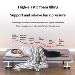 <span class=keywords><strong>Lit</strong></span> pliant en métal réglable à double pliage pour la pause déjeuner, idéal pour le bureau, l'hôtel, la chambre et le camping - Product Image 3