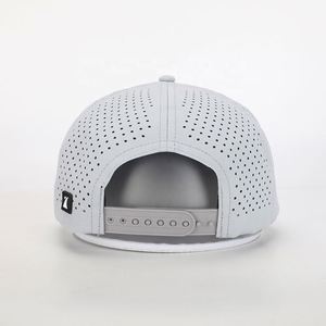 OEM Casquette en caoutchouc personnalisée de haute qualité, logo, 5 panneaux, coupe laser, chapeau à trou, corde, polyester, casquette de baseball pour sport de plein air, vente en gros - Product Image 5