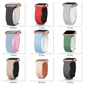 Cinturino in Silicone sportivo bicolore inciso per <span class=keywords><strong>Apple</strong></span> <span class=keywords><strong>Watch</strong></span> Band 38 40 41 <span class=keywords><strong>42</strong></span> 44 45 49 <span class=keywords><strong>Mm</strong></span> per Iwatch Ultra 2 Se 9 8 7 6 donne - Product Image 5