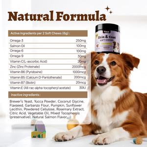 Compléments alimentaires à base d'huile de poisson oméga 3 6 9 en forme de friandises molles, marque privée, riches en EPA et DHA, vitamines C et E, soulagement des allergies, perte de poils chez les chiens et les chats, santé - Product Image 4