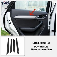 Garniture de panneau de porte anti-rayures style fibre de carbone noire, installation universelle sans perçage pour Audi Q3 2013-2017