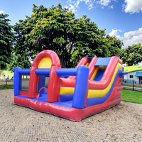 Glissière gonflable commerciale de château de 2 voies avec le mur d'escalade de PVC pour l'usage de location de piscine