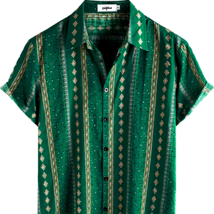 Chemises pour hommes à manches courtes en flanelle respirante imprimées en 3D, style rétro floral, décontractées, style hawaïen, pour les vacances, personnalisées - Product Image 1