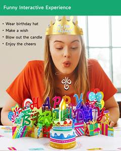 Tarjetas <span class=keywords><strong>de</strong></span> Cumpleaños, Tarjeta <span class=keywords><strong>de</strong></span> Cumpleaños 3D Pop-up con Canción <span class=keywords><strong>de</strong></span> Feliz Cumpleaños y Luces, Regalos Únicos - Product Image 4