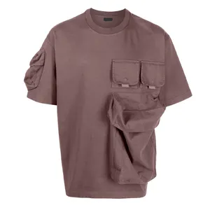 OEM 특징 짧은 소매 여러 툴링 포켓 장식 크루 넥 디자인 캐주얼 편안한 여름 티셔츠