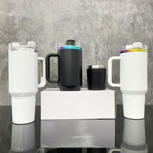 Tasse isotherme 40 oz en acier inoxydable plaqué arc-en-ciel, idéale pour gravure laser et sublimation, avec compartiment secret de rangement – Nouveauté très demandée - Product Image 2