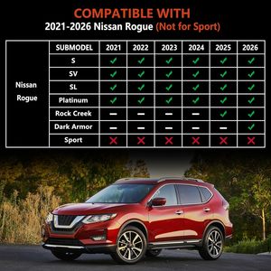 Tapis de sol KADDEN pour Nissan Rogue 2021-2026, en caoutchouc TPE <span class=keywords><strong>OLIVER</strong></span>, protection tout temps, design géométrique, faciles à nettoyer, pour l'avant et la 2ème rangée - Product Image 2