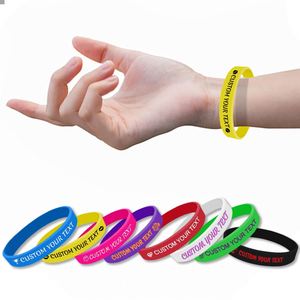 Bracelet en silicone personnalisé avec logo du fabricant, bracelet en caoutchouc promotionnel pas cher à haute visibilité - Product Image 1