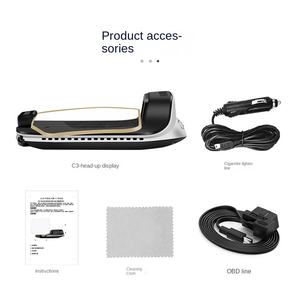 מקרן ניווט מהירות OBD2 לרכב של Weiying, ללא הצללה, נייד, ברזולוציה גבוהה, תצוגה עילית דגם C3 סגול/שחור - Product Image 4