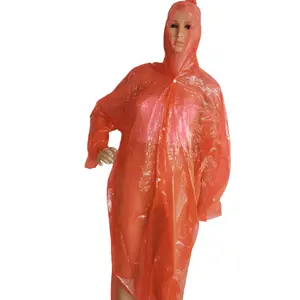 Manteau de pluie PE jetable imperméable pour adulte, vente en gros d'usine